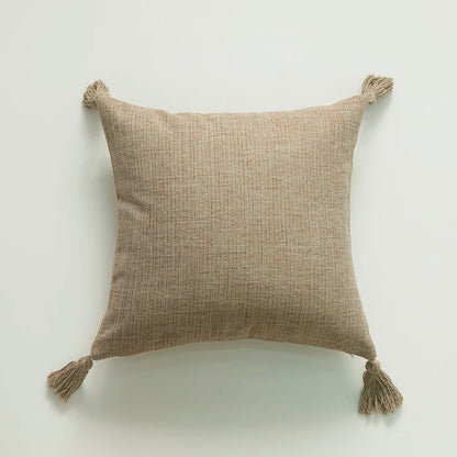 ZANZI™ Linen Tassel Pillow Cover – Boho Decorative Cushion - 